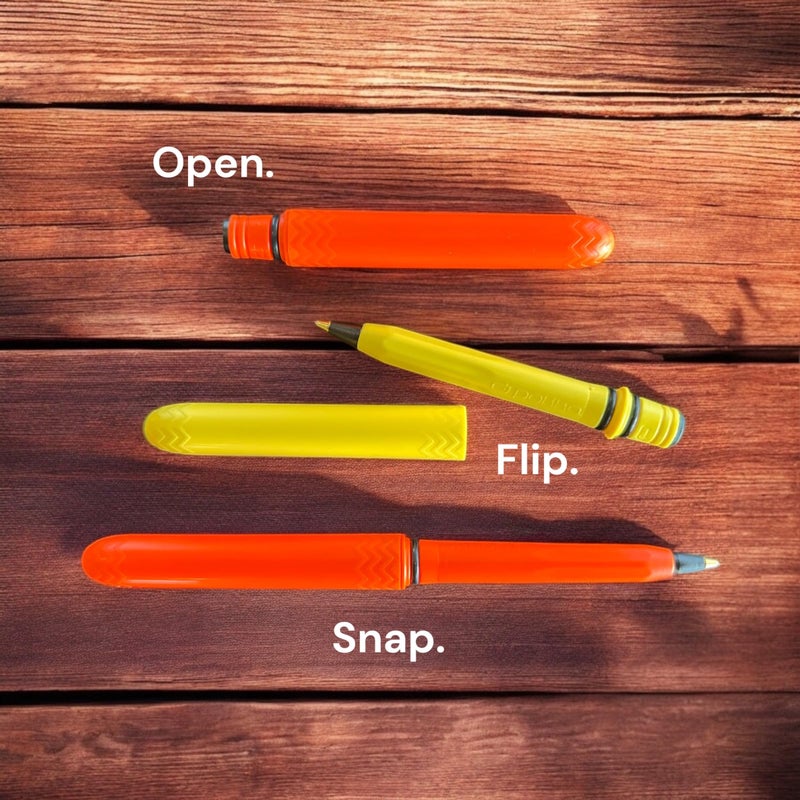 Pokka Pen - the USA Made Pocket Pen â€“ 8 Pack â€“ compact, affordable, lightweight, EDC black ink ballpoint pen â€“ waterproof and floats â€“ carries small, writes big (Blaze Orange) - Image 4
